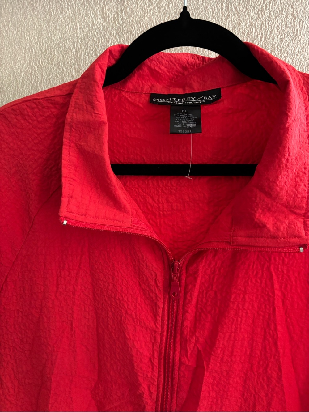 Monterey Bay Red Textured Bomber Jacket